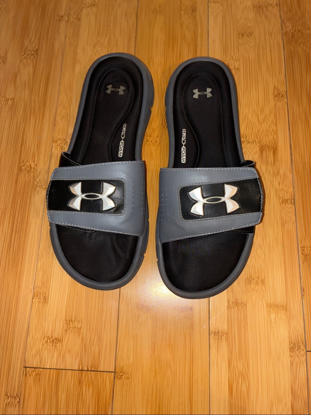 Under Armour Men's Ignite V Slide Sandals Adjustable Strap Black Size 10